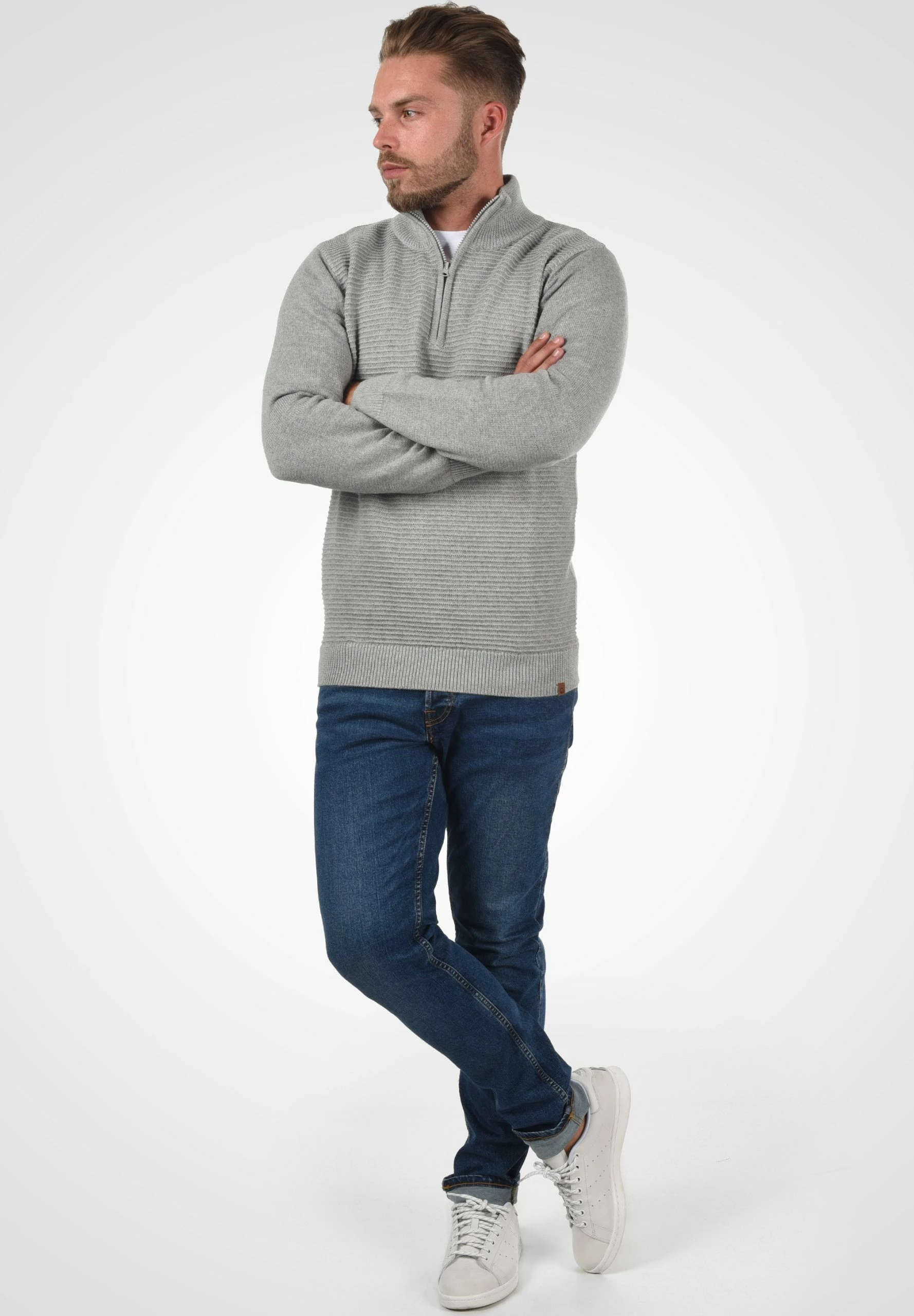 Indicode Jeans Idrichard - Jersey De Punto - Light Grey Mix 2 Indicode Jeans Idrichard - Jersey De Punto - Light Grey Mix - Imagen 2